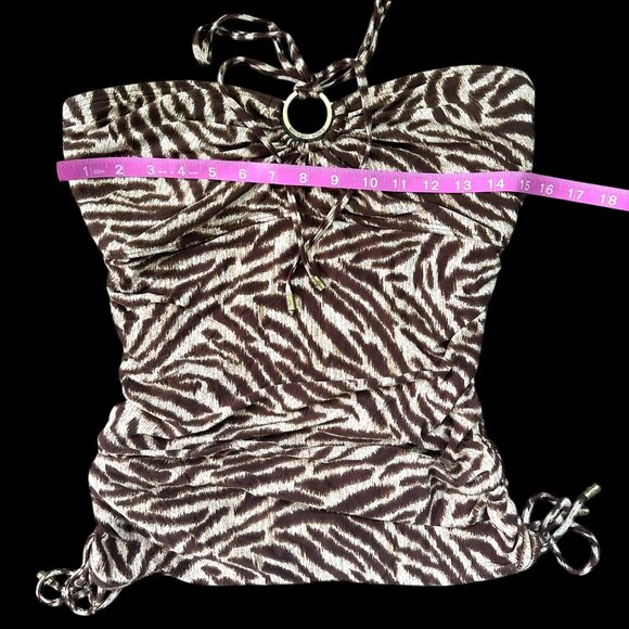 Micheal Kors Brown Tiger Print Tankini - Picture 8 of 10
